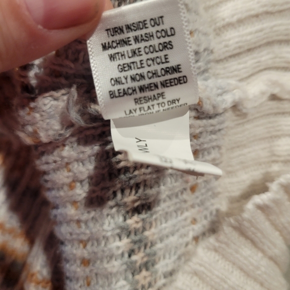 Oak&trellis size xl fair isle print button up cardigan cotton blend - Picture 6 of 6